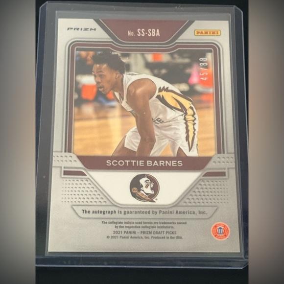 2021-22 Panini Prizm Draft Picks - Sensational Signatures Scottie Barnes #SS-SBA - Picture 2 of 4